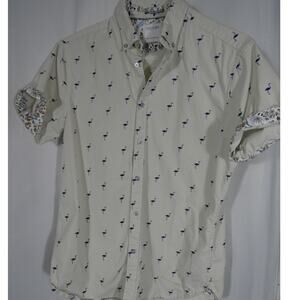 Cactus Man Ricky Singh Small Button Up Collared Shirt Roll Sleeves Cotton